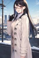晓月疏疏春山淡